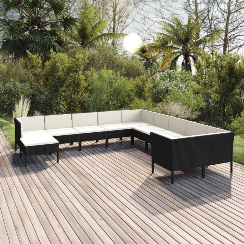 Ensemble modulaire de patio de 23,6 po de largeur avec coussins Vasti