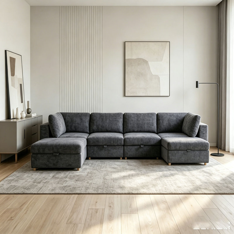 Canapé modulaire modulaire, Grey+6 Seat