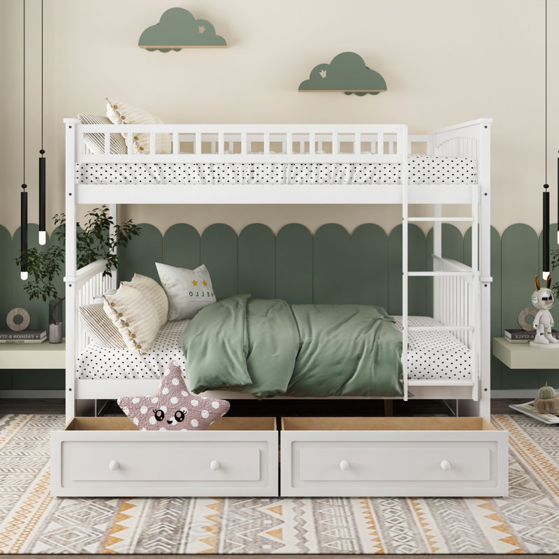 Gerolama  Wood Standard Bunk Bed , White, Full