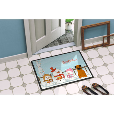 Tapis d'extérieur antidérapant Burlap Merry Christmas