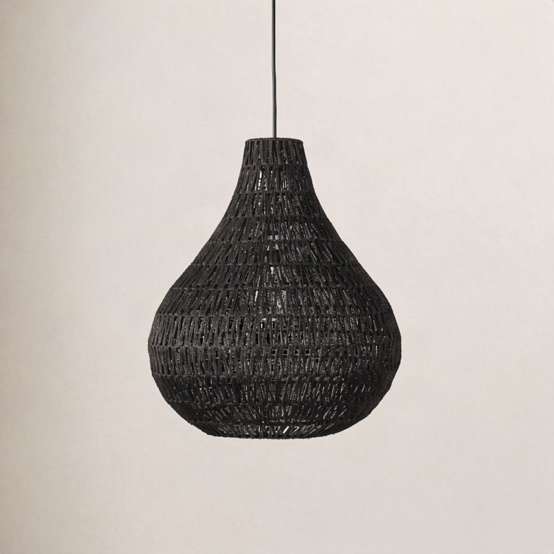 Quaid 1-Light Woven Pendant, Black