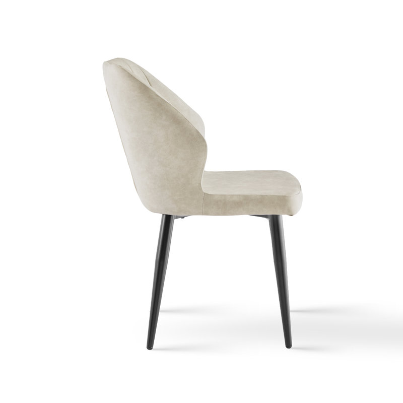 Carol 47cm H Upholstered Metal Side Chair, Beige