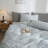 LIFETOWN Striped Duvet Cover Set,3 Pcs Breathable Durable 100% Washed Cotton Comforter Cover for All Seasons, Chic Linen Like Textured Bedding Set.-114652708-114652704