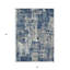 Tapis d'extérieur lavable abstrait 3 pi x 5 pi bleu marine et gris