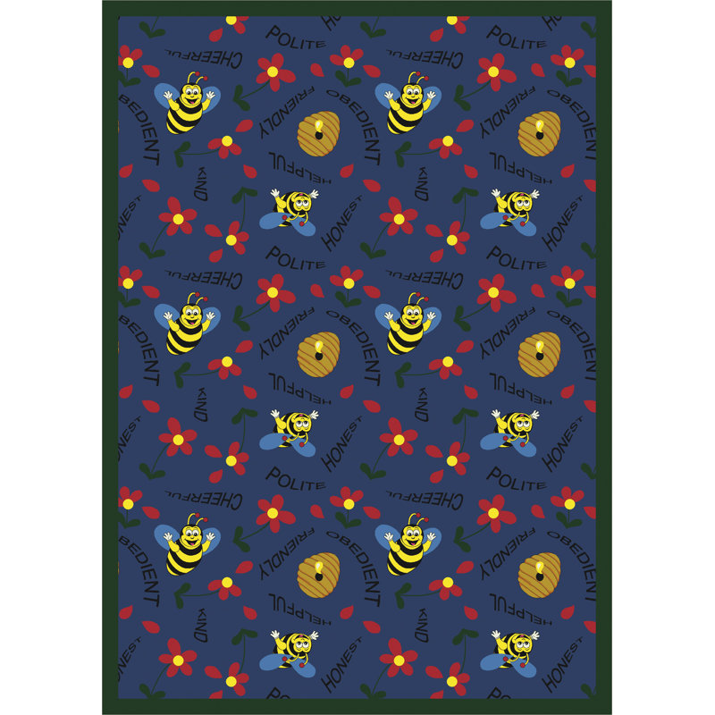 Educational Bee Attitudes Area Rug, Rectangle 7'8" x 10'9"