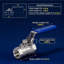 Robinet à boisseau sphérique 1 pièce 1/2 po en acier inoxydable 1/2 po avec poignée verrouillable bleue, 1000 WOG