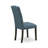 5 Piece Dining Table Set for 4 Includes a Rectangle Kitchen Table with Butterfly Leaf and 4 Mineral Blue Linen Fabric Parson Chairs, Black-659056108-659056107-591467435