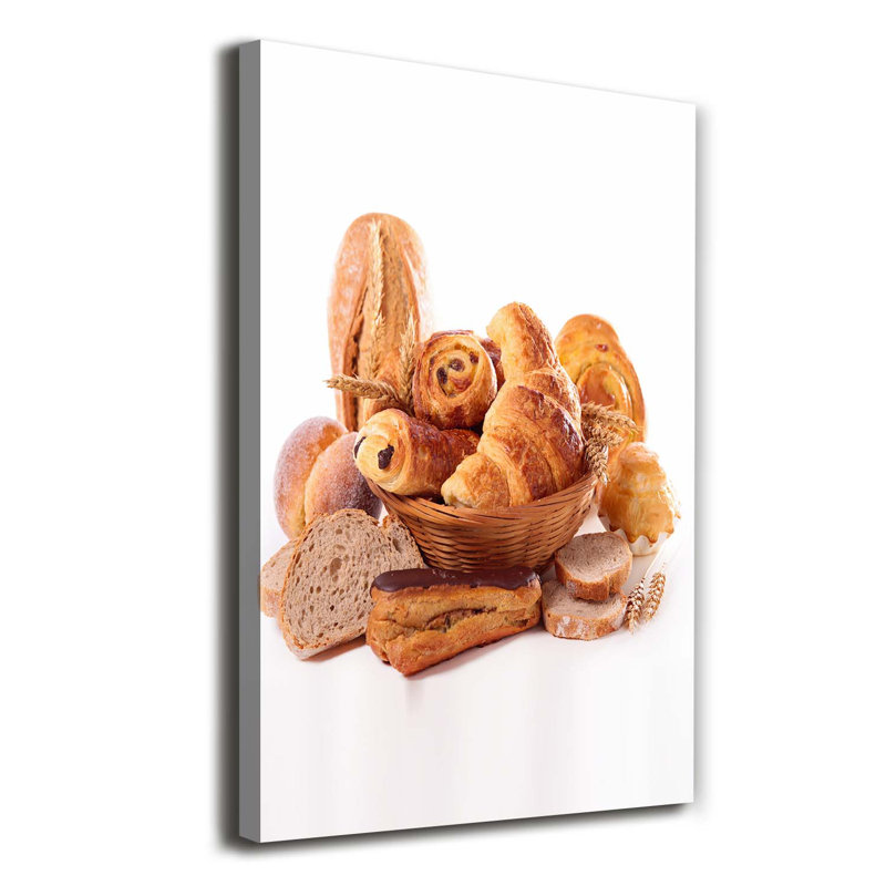 Bread In A Basket - Wrapped Canvas Print
