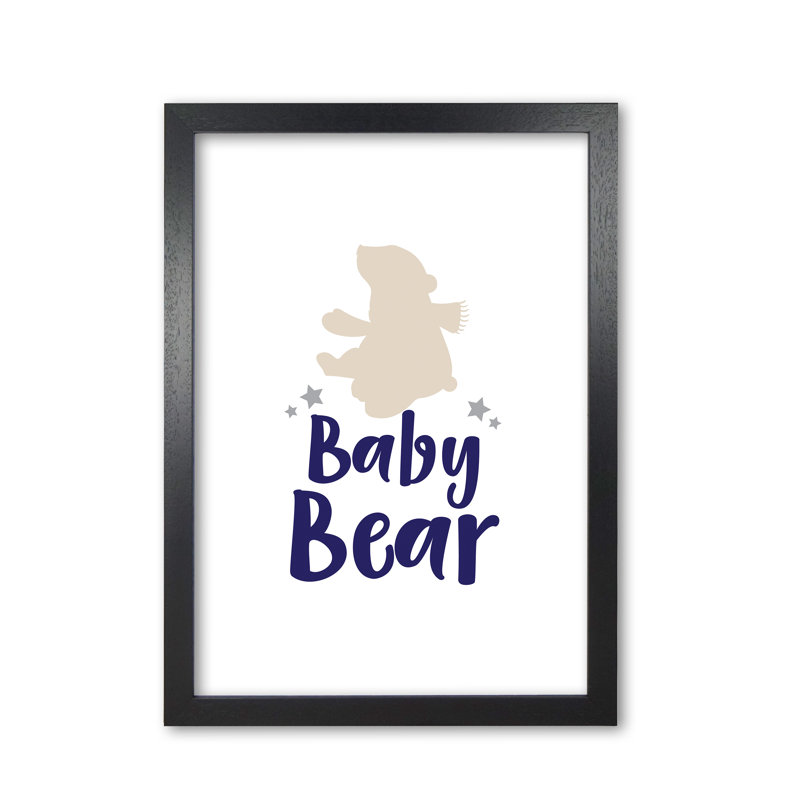 Baby Bear - Print, Black Grain Frame, 42 cm H x 30 cm W x 5 cm D