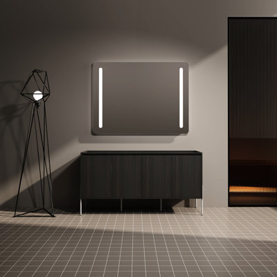 Armoire de salle de bain moderne en chêne foncé avec amplement de rangement et meuble-lavabo 60 po