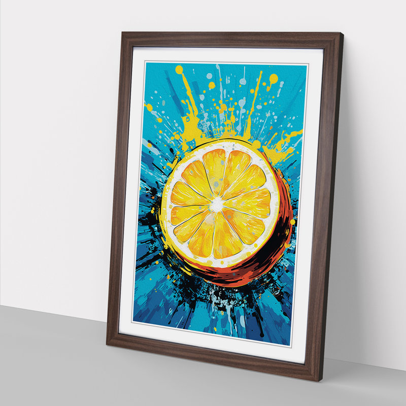 Lemon Fruit Pop - Framed Print, Walnut, 64cm H x 46cm W x 2cm D