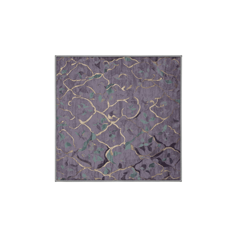 Tapis rose lavable à la machine, Carré 3 pi