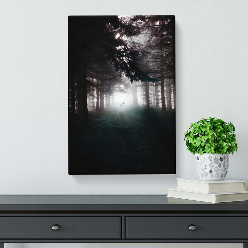 White Wolf in a Forest - Wrapped Canvas, 76cm H x 50cm W x 3cm D