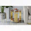 Table de bout dorée 19,69 po avec verre trempé et structure en acier inoxydable