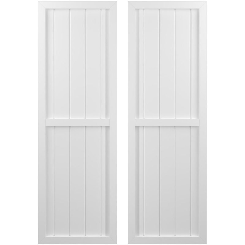 Deux volets à panneaux égaux Americano (par paire), Blanc, 35", 17 1/2"
