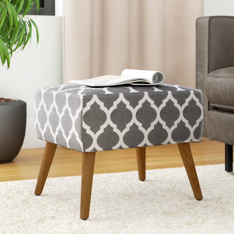 Elwyn 50cm Wide Rectangle Geometric Footstool Ottoman