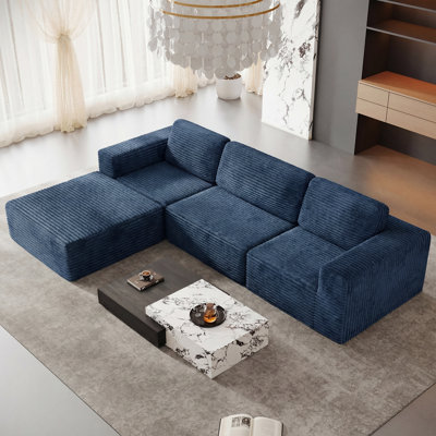 3 Seater Corduroy Sectional
