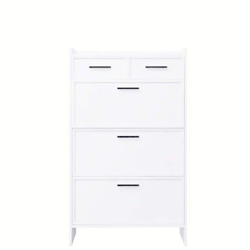 Étagère à chaussures avec 2 tiroirs Surface White Shaker
