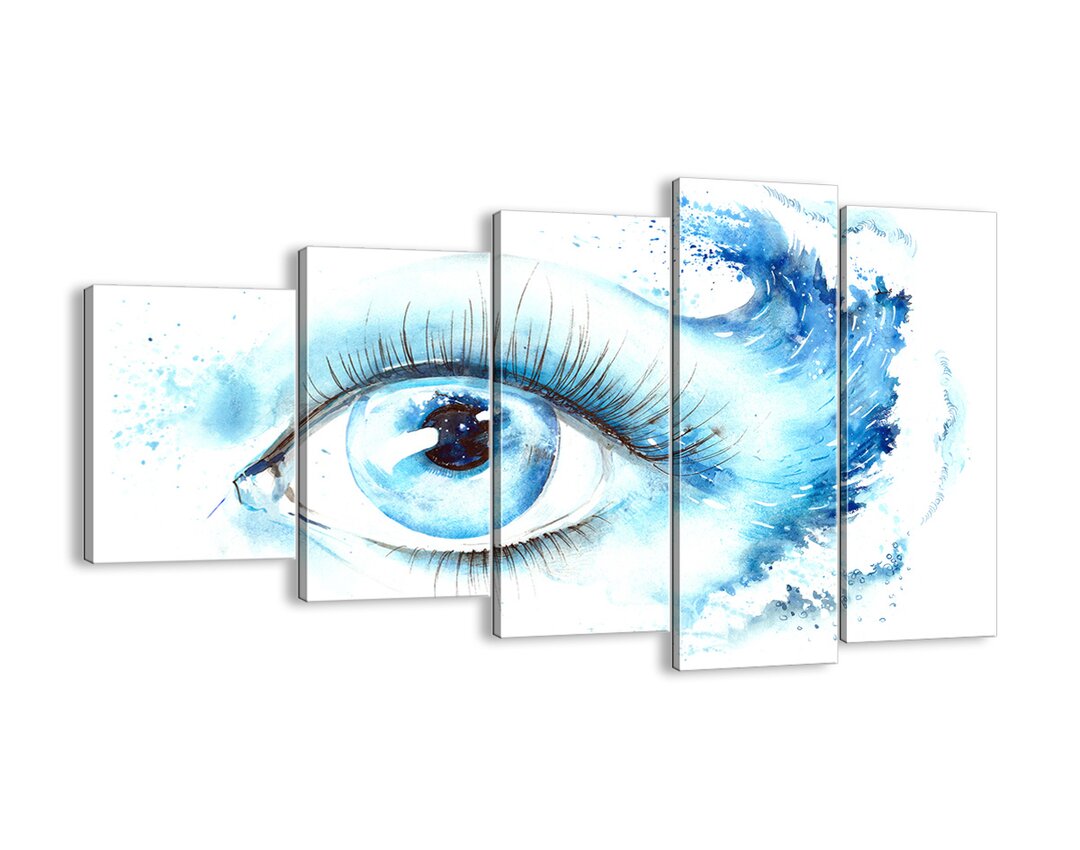 5-tlg. Leinwandbilder-Set Verlier dich in blauen Augen