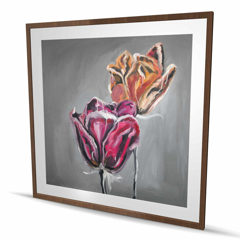 Abstract Tulips - Contemporary Kitchen Framed Matted Print