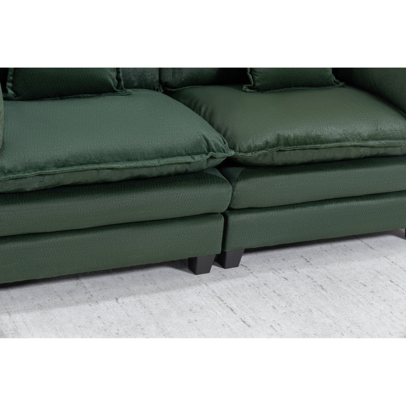 Canapé-lit rembourré en chenille de couleur vert antique robuste pour la maison