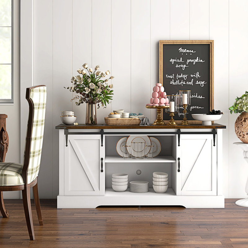 HOMCOM Sideboard Buffet Cabinet With Charging Station