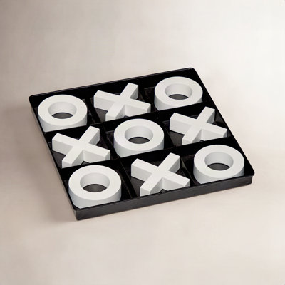 Black Wood Tic-Tac-Toe Game Set
