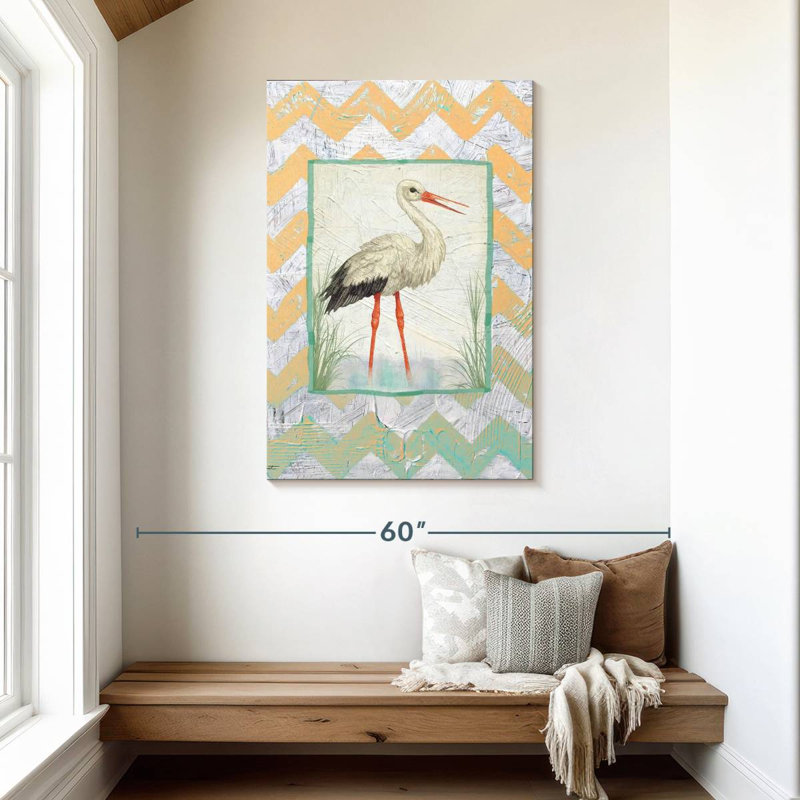 Brampt Crane In Water, 45" H x 30" W