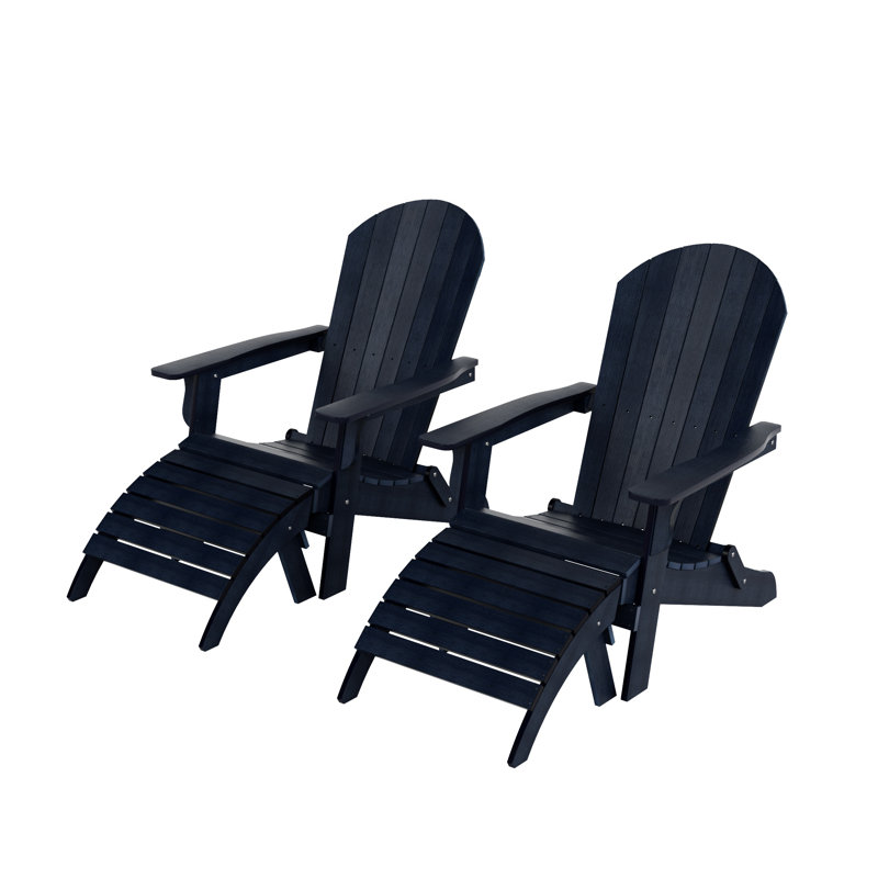 Arrlo Foldable Outdoor Adirondack Chair, Navy