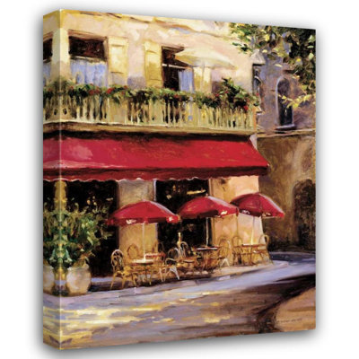 Astoria Grand Wicks, Keith Gallery Wrapped Canvas Art Titled: Three Red Umbrellas