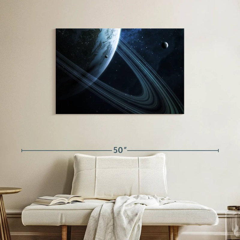 Oberle Earth-Like Ringed Planet, 26" H x 39" W