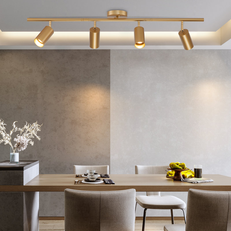 Gulcan 4 - Light Linear Track Flush Mount Lighting, Gold
