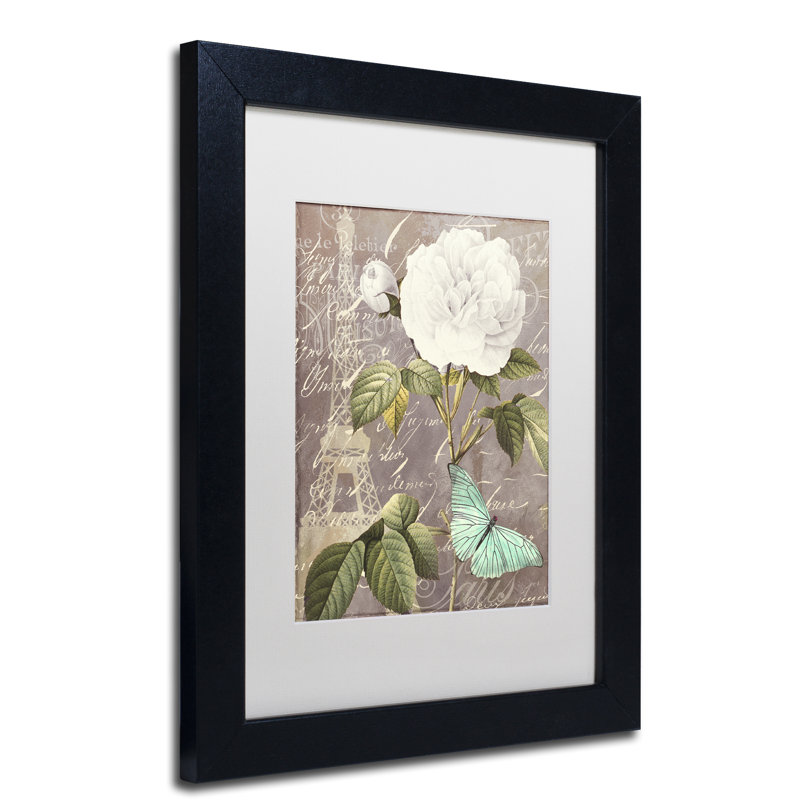 «White Rose» par Jadaya, impression encadrée, H 20 po x l 16 po x P 0,5 po, Blanc, Noir