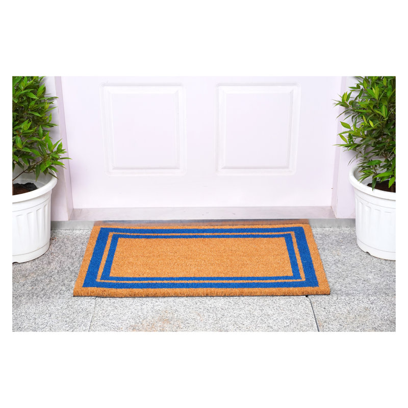 Tapis d'entrée antidérapant Mariah, 1 pi 6 po x 2 pi 6 po, bleu