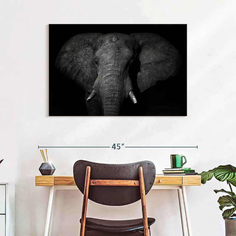 Brampt Mud Covered Elephant, 26" H x 39" W