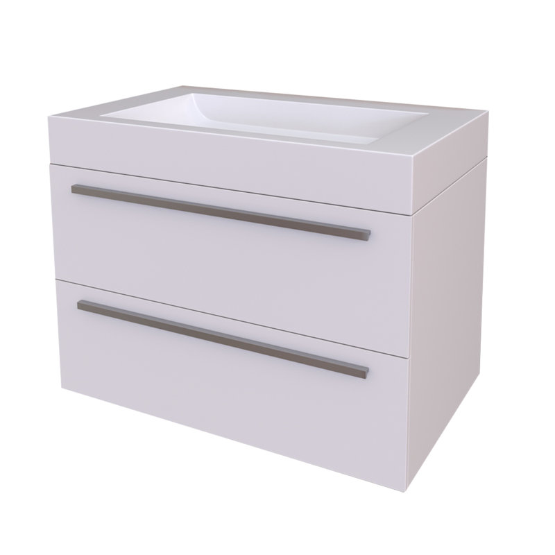 Ensemble de meuble-lavabo mural simple 31 po Rawe, Blanc