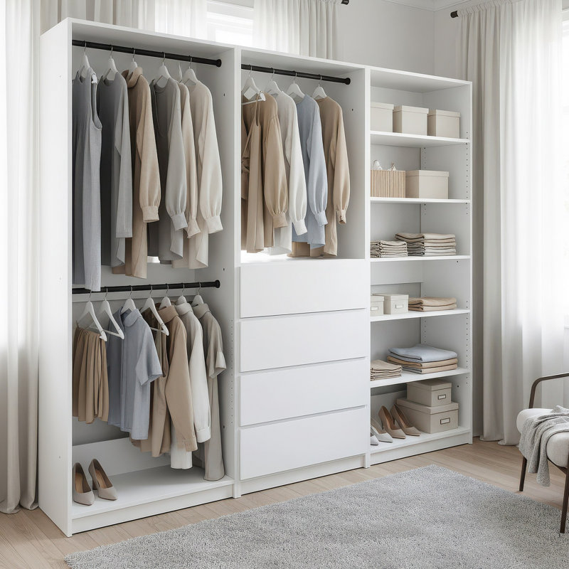 Système de garde-robe autoportant en bois