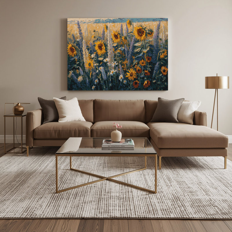 «Farm Wild Flowers», art mural sur toile noire, H 11 po x l 14 po