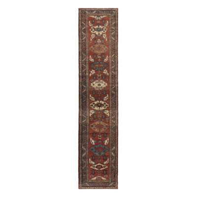 Antique One-of-a-Kind 3'5X14'10 Hand Knotted Area Rug