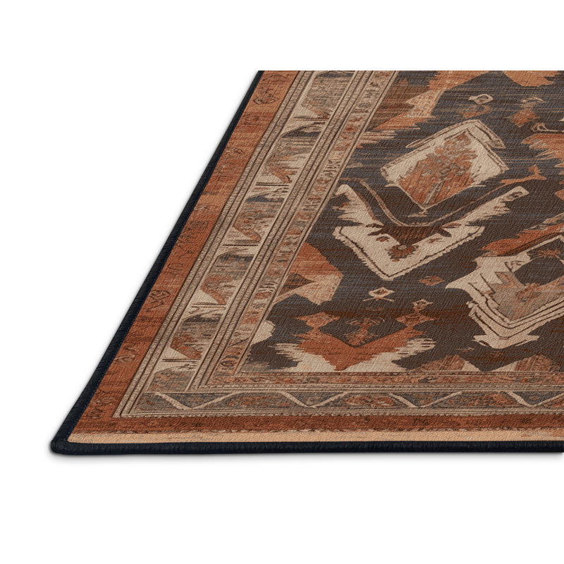 Machine Washable Persian Brown Area Rug, Rectangle 2' x 3'