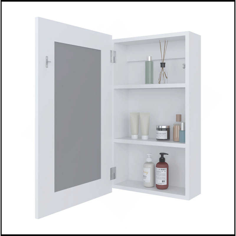 Armoire à pharmacie blanche polyvalente avec miroir inclus