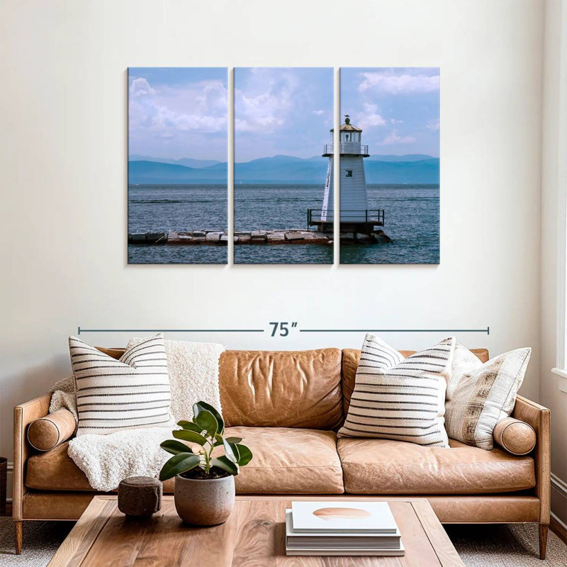 Lake Champlain Lighthouse, 36" H x 57" W