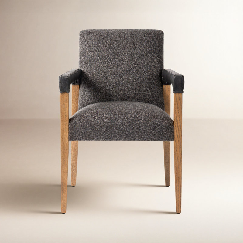 Reuben Upholstered Arm Chair, Linen Thames Ash