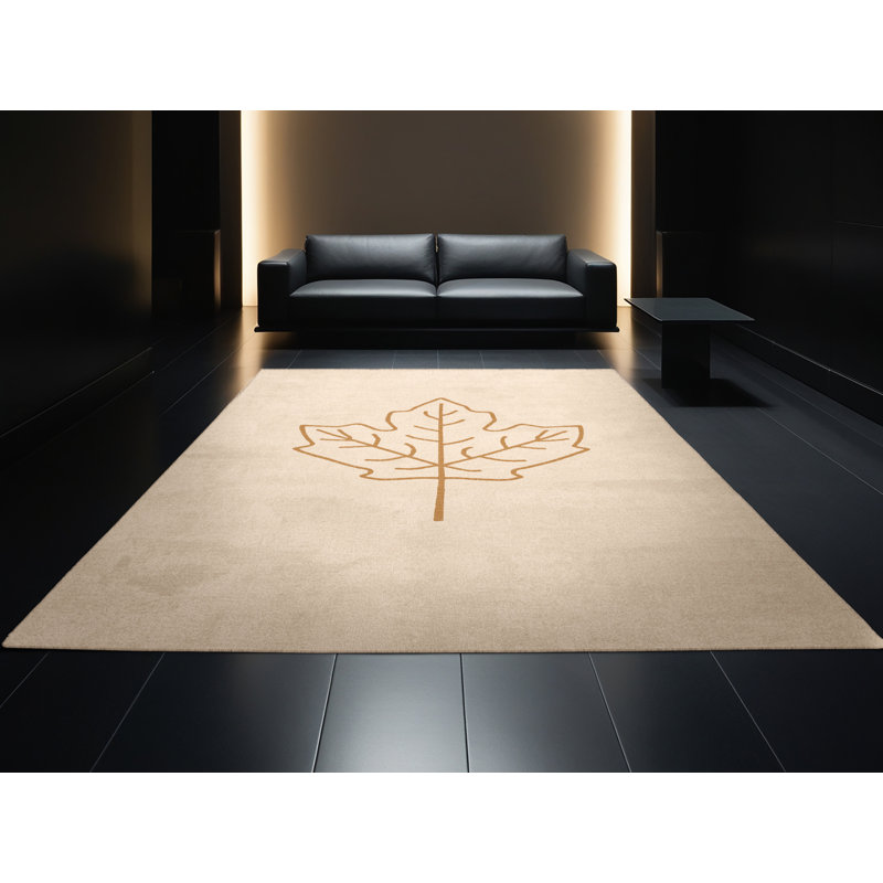 Soft Plush Feemster Thanksgiving Modern & Contemporary Abstract Area Rug in Beige – Beige Binding, 7x10