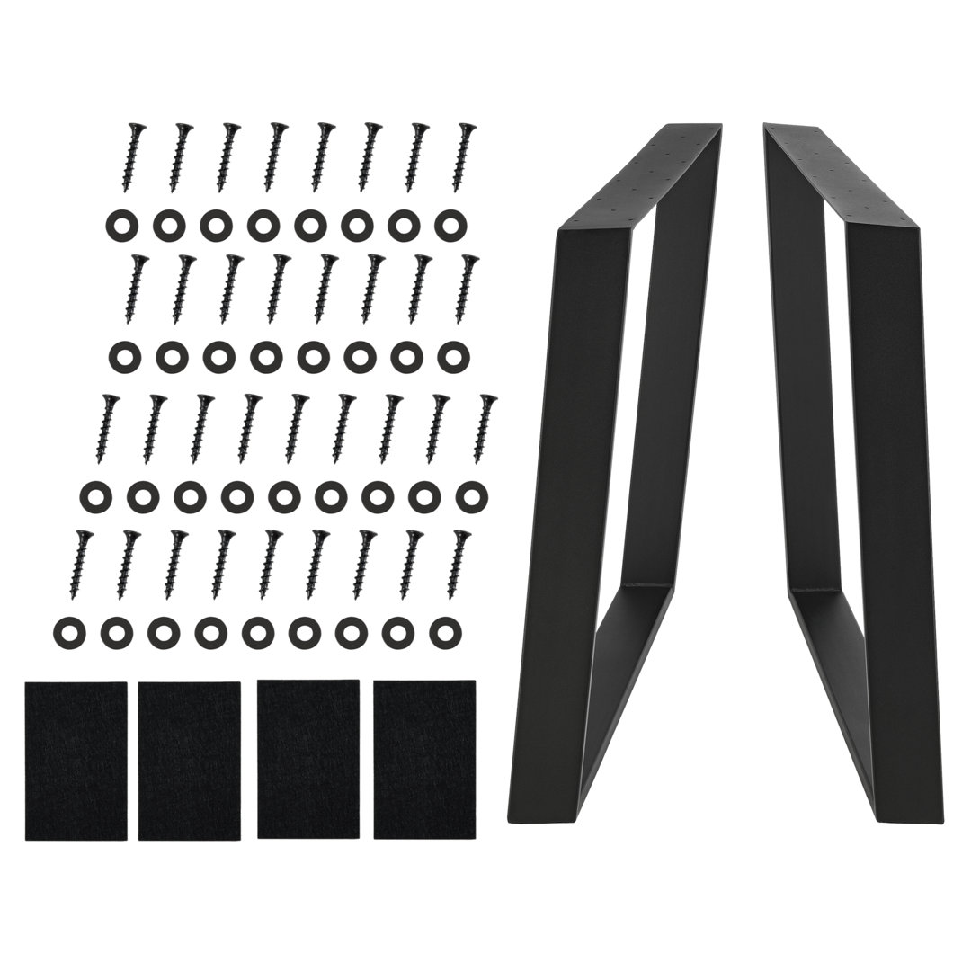 Tischgestell Stahl Tischuntergestell Tischkufen Tischbein 75X72cm Matt Schwarz