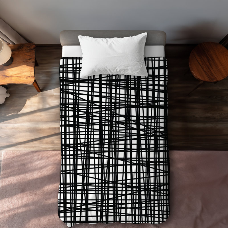 Abstract Small Stripes White Duvet Cover | Bedroom Decor