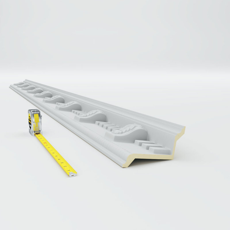 White Urethane Dentil With Bead Crown Moulding
