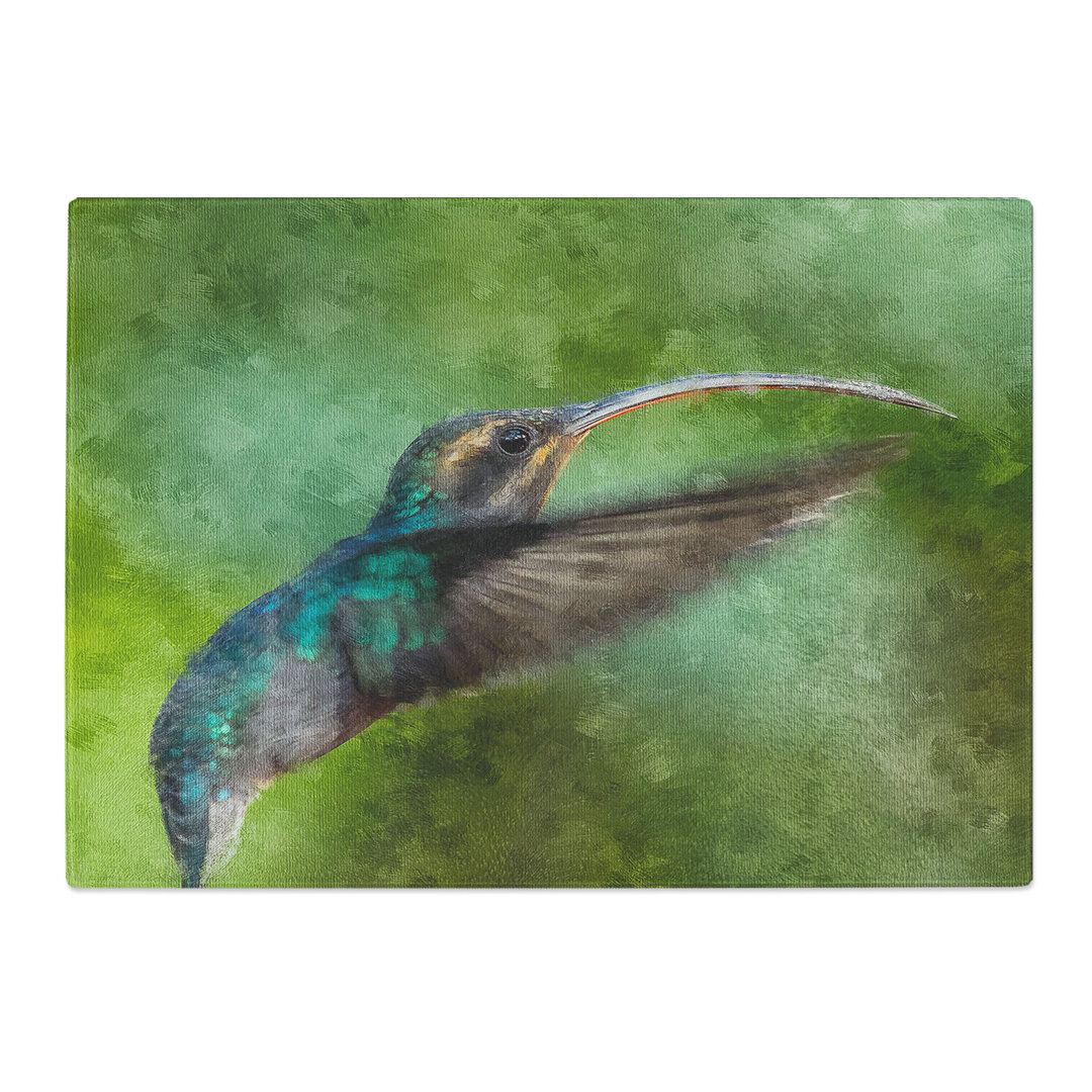 Tempered Glass Green Hermit Hummingbird Chopping Board