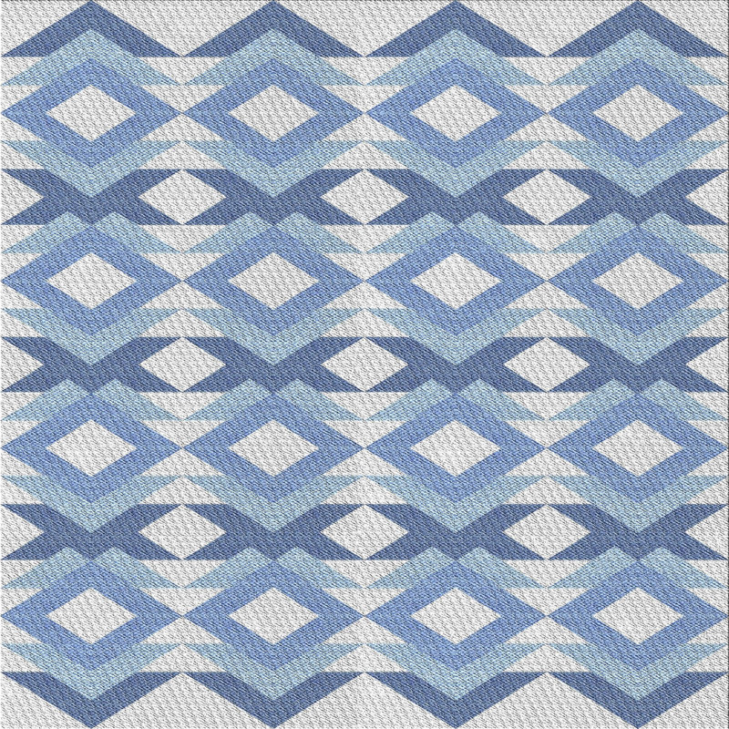 Geometric Indoor Rug, Square 5'