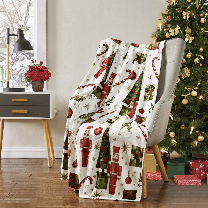 Jeté en forme de canne de Noël Yuletide Christmas Decor Kate Aurora